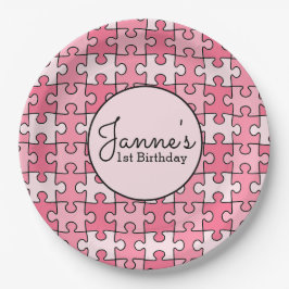 Pink Black Girly Puzzles Stücke Pappteller