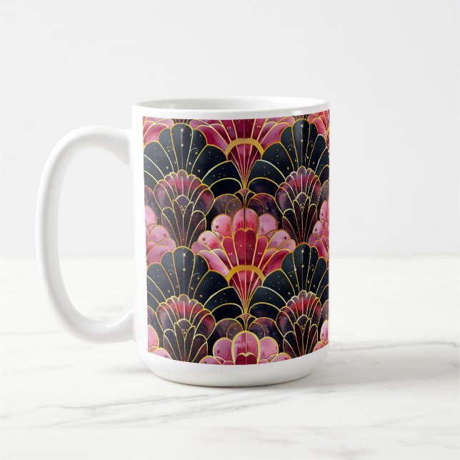 PINK BLACK GOLD ART DECO PATTER KAFFEETASSE (Links)