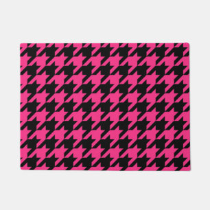 Pink Black Hahnentrittmuster Karo Fußmatte
