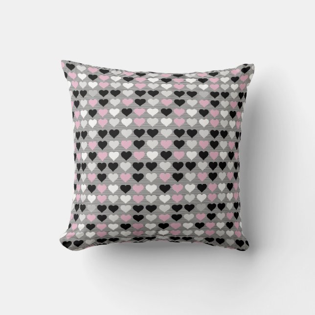 Pink Black Hearlow Pillow Kissen (Vorderseite)