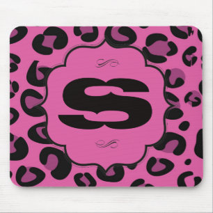 Pink Black Leopard Cheetah Personalisiert Mousepad