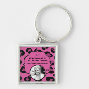 Pink Black Leopard Cheetah Print Animal Key Chain Schlüsselanhänger
