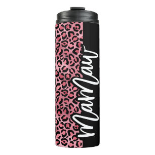 Pink & Black Leopard Print MaMaw Thermal Tumbler Thermosbecher