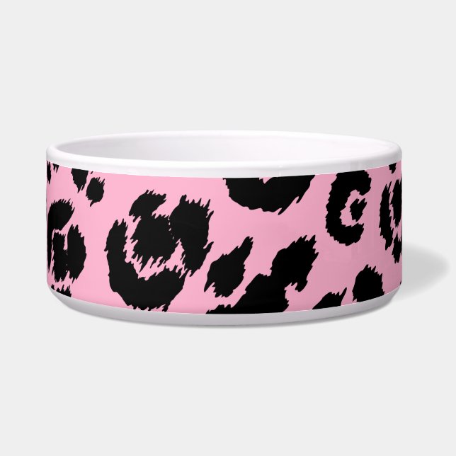 Pink Black Leopard Print Napf (Vorderseite)