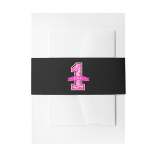 Pink & Black Leoparden-Druck Ein 1. Geburtstagsfei Einladungsbanderole