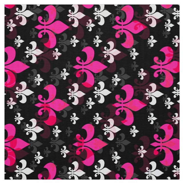 Pink Black Lilie Stoff (Muster)