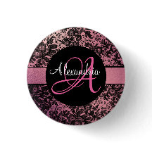 Pink Black Moody Floral Personalisiert