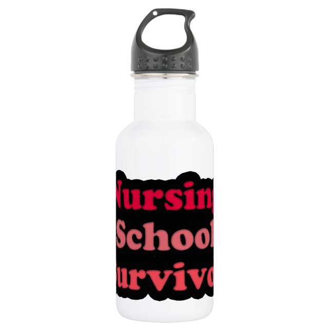 Pink Black Nursing School Survivor Trinkflasche (Vorderseite)