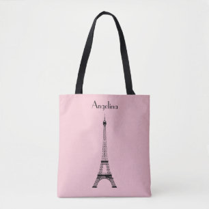 Pink Black Paris Eiffelturm mit Namen