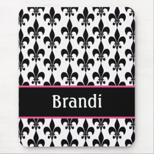 Pink Black Personalisiert Lilie Mousepad