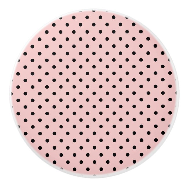Pink Black Polak Dot Keramikknauf (Vorderseite)