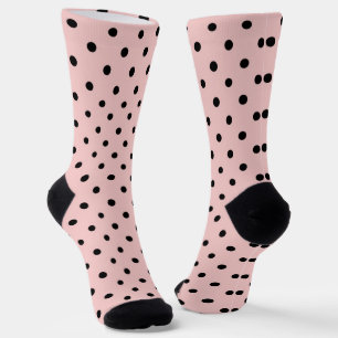 Pink Black Polak Dot Socken