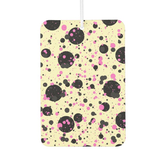 Pink & Black Polka Dot Glam Pattern Autolufterfrischer (Vorderseite)