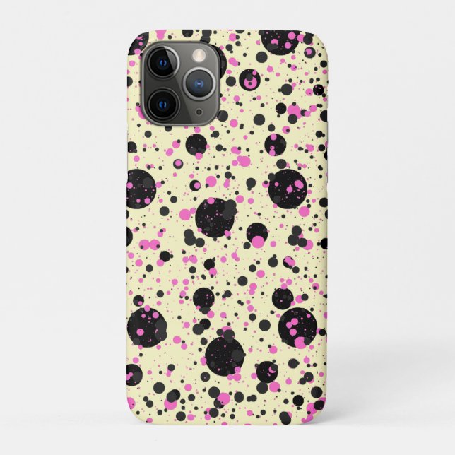 Pink & Black Polka Dot Glam Pattern Case-Mate iPhone Hülle (Rückseite)