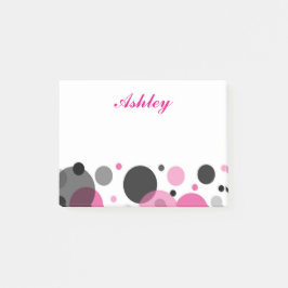 Pink Black Polka Dot Post-it Klebezettel