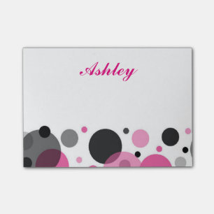 Pink Black Polka Dot Post-it Klebezettel