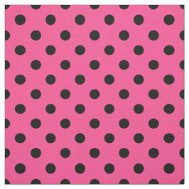 Pink Black Polka Dots Textil Stoff