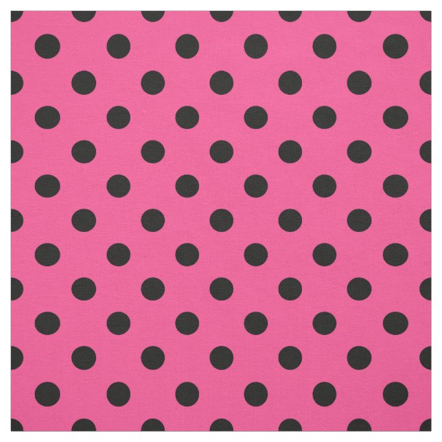 Pink Black Polka Dots Textil Stoff (Muster)