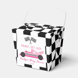 Pink Black Race Auto Ready Set Go Baby Dusche Geschenkschachtel