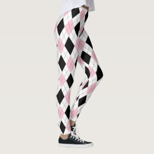 Pink Black Raute Girl Pattern Trendy Mode Leggings