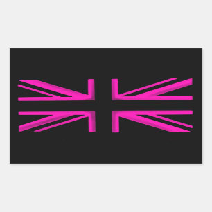 Pink Black razberry Stilmittel für die Londoner Fl Rechteckiger Aufkleber