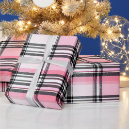 Pink Black  Red Plaid Pattern Geschenkpapier