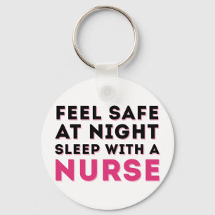 Pink Black Sassy Nurse Spaß Schlüsselanhänger