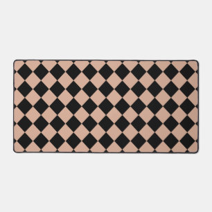Pink Black Schachbrett Diamond Pattern Schreibtischunterlage