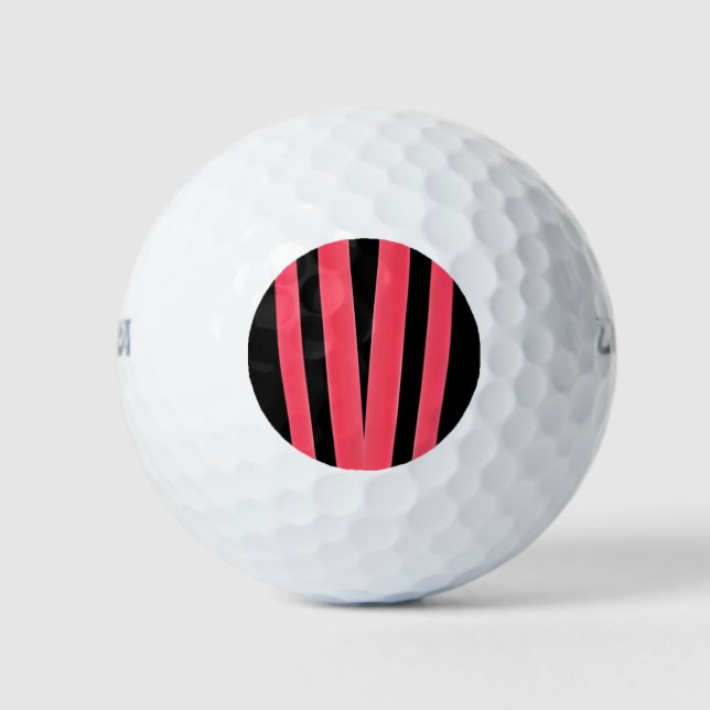 PINK Black Stripes gemusterter Golfball - einzigar (Vorderseite)