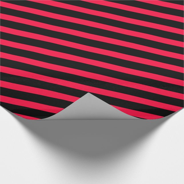 pink-black stripes – pink-schwarz gestreift geschenkpapier (Ecke)