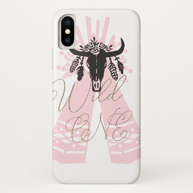 Pink & Black Tepee Pfeile Boho Chic Wild ONE Case-Mate iPhone Hülle (Rückseite)