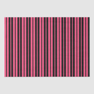Pink Black Vertical Stripes Design Seidenpapier