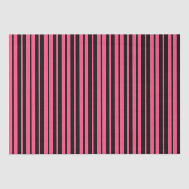 Pink Black Vertical Stripes Design Seidenpapier (Vorderseite)