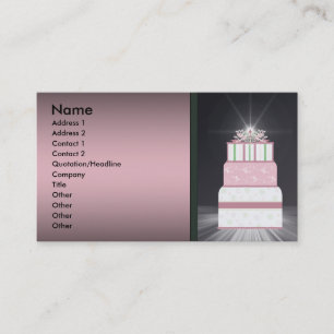 Pink & Black Wedding Cake Business Cards Visitenkarte