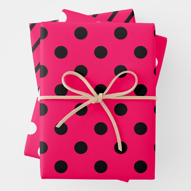 Pink, Black & White  Geschenkpapier Set (Von Creator hochgeladen)