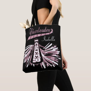Pink, Black & White Glitzer Cheeleader Design