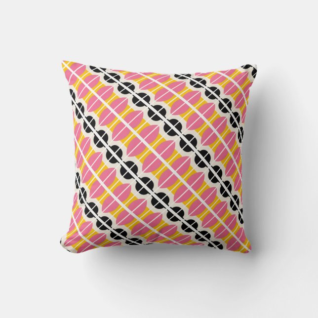 Pink Black Yellow Kissen (Vorderseite)