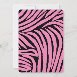 Pink Black Zebra Birthday Einladung