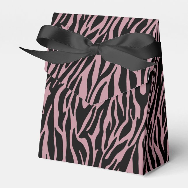 Pink Black Zebra Print Geschenkschachtel (Vorderseite)