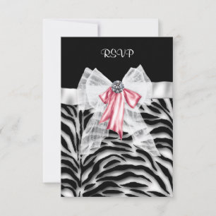 Pink Black Zebra Sweet 16 Geburtstagsparty UAWG RSVP Karte