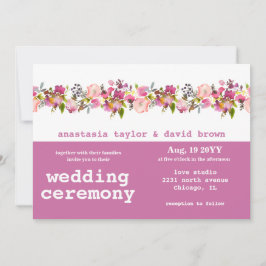 Pink Bläschen Horizontaler QR Code Einladung Hochz