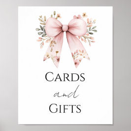 Pink Bläserne Babyduschkarten und Geschenke Party  Poster