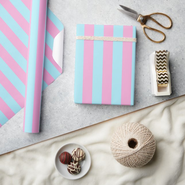 Pink Blau Geschlecht Enthüllungsfeier Geschenk  Geschenkpapier (Basteln)