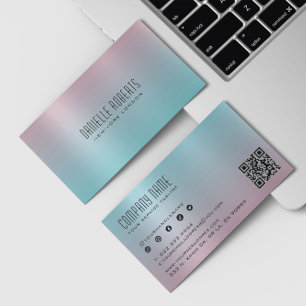 Pink Blau Ombre Textur  Visitenkarte