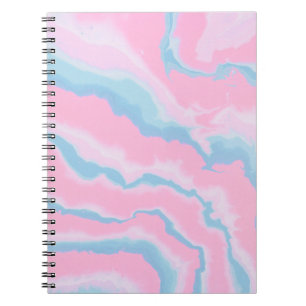 PINK BLAU UND WEISS ABSTRAKTE KUNST NOTIZBLOCK