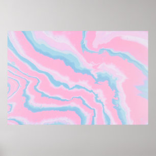 PINK BLAU UND WEISS ABSTRAKTE KUNST POSTER