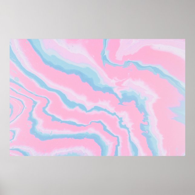PINK BLAU UND WEISS ABSTRAKTE KUNST POSTER (Vorne)