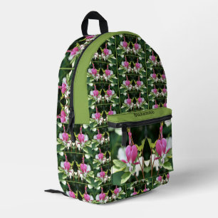 Pink Bleeding Heart Flower Mirror Personalized Bedruckter Rucksack