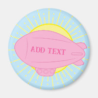 Pink Blimp Ballon in Sunny Sky