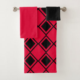 Pink Blob Harlequin Badhandtuch Set